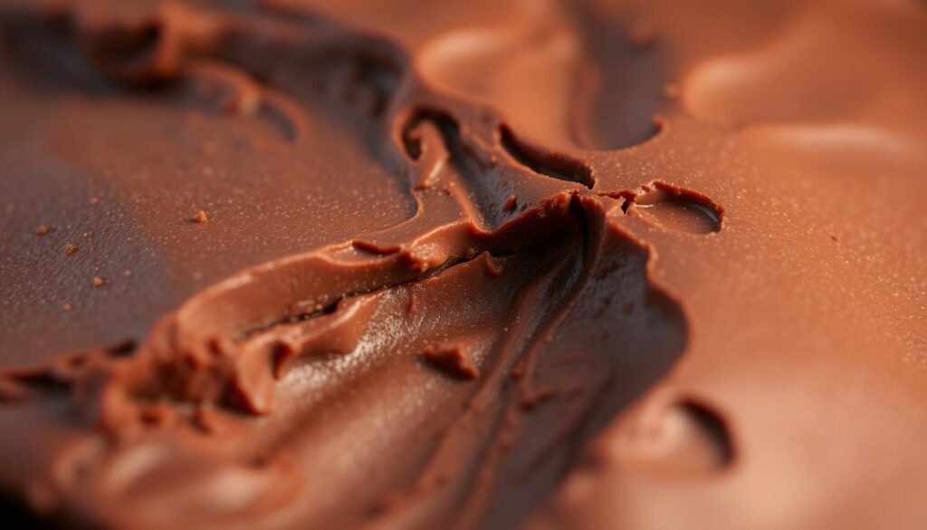 A close-up view of a rich, decadent fudge texture, captured under soft, diffused lighting that highlights the smooth, glossy surface and the intricate patterns of the chocolate. The fudge appears dense and creamy, with a slightly shiny finish that suggests a luxurious mouthfeel. The lighting casts subtle shadows, accentuating the depth and dimensionality of the texture, creating a sense of depth and volume. The image is captured at a slight angle, allowing the viewer to appreciate the full three-dimensional quality of the fudge, with a shallow depth of field to keep the focus on the captivating texture. A close-up view of a rich, decadent fudge texture, captured under soft, diffused lighting that highlights the smooth, glossy surface and the intricate patterns of the chocolate. The fudge appears dense and creamy, with a slightly shiny finish that suggests a luxurious mouthfeel. The lighting casts subtle shadows, accentuating the depth and dimensionality of the texture, creating a sense of depth and volume. The image is captured at a slight angle, allowing the viewer to appreciate the full three-dimensional quality of the fudge, with a shallow depth of field to keep the focus on the captivating texture.